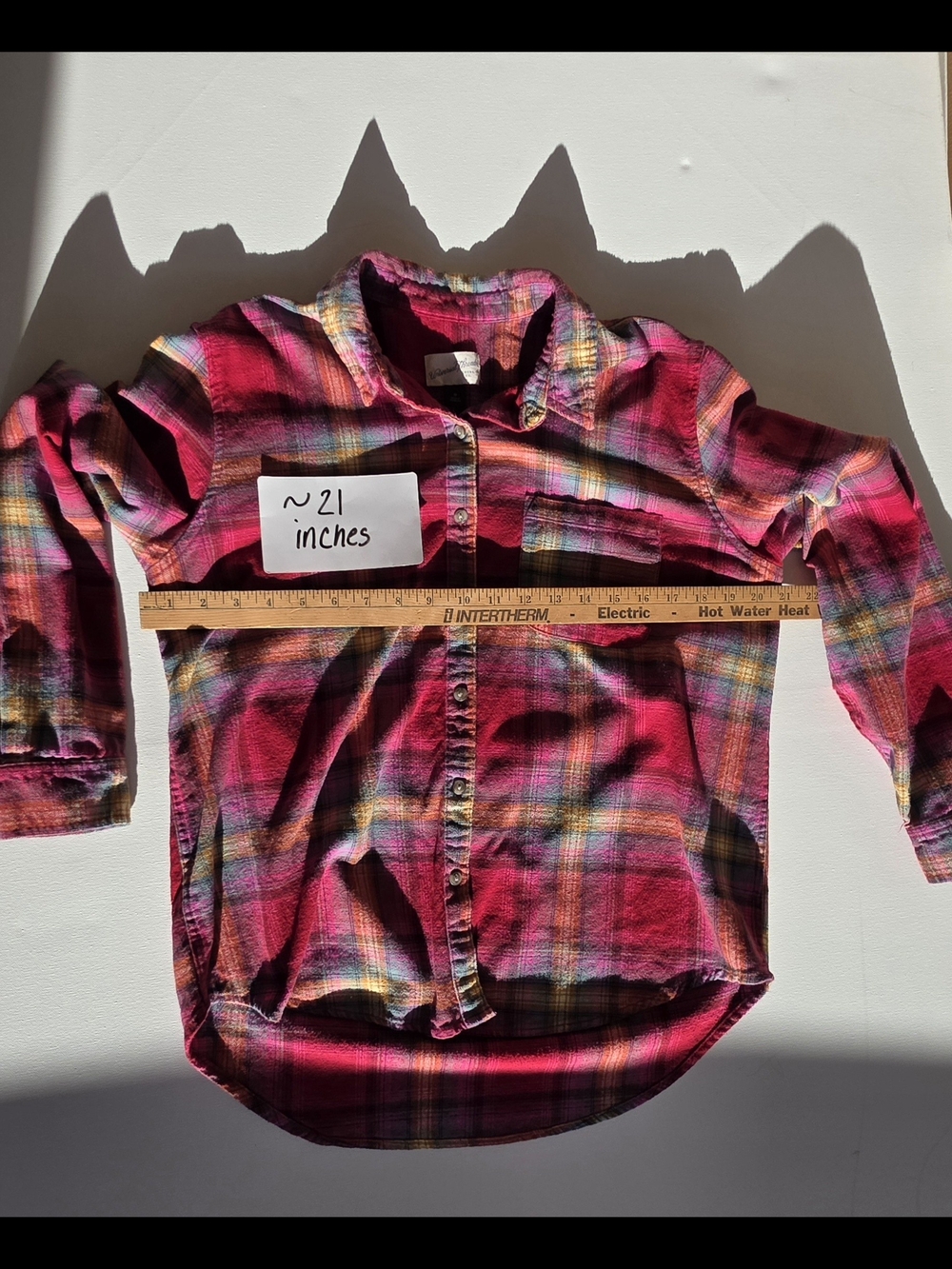 Universal Thread Pink and Red Plaid Button-Up Shirt - Picture 6 of 12